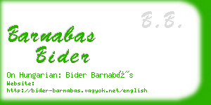 barnabas bider business card